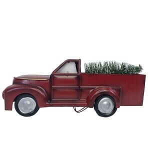 Christmas Vintage Tree Farm Truck Light Up Rustic Metal Christmas Tree Decor
